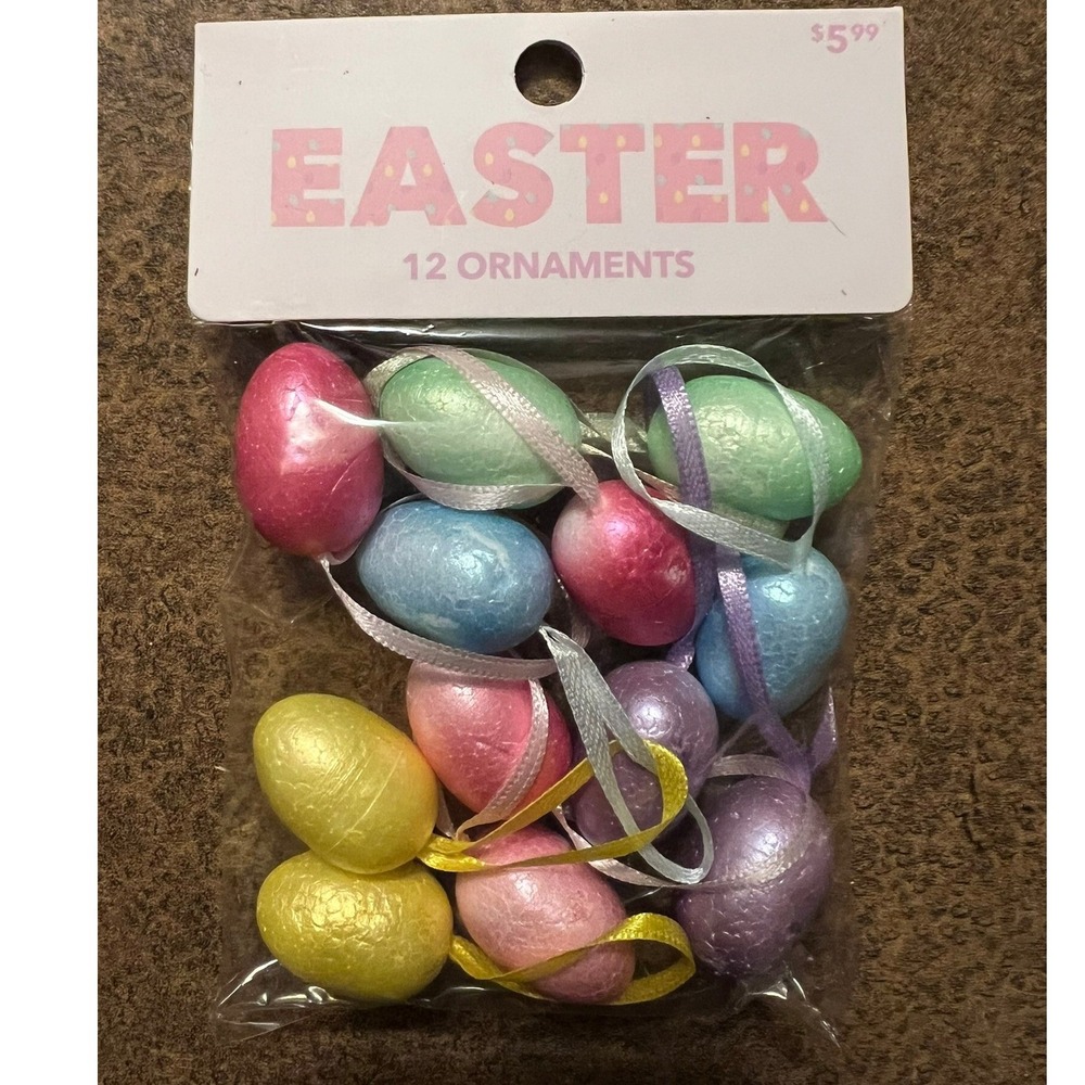 Jo-Ann Stores Easter Egg Ornaments OS Multicolor Brand New Pastel Foam 12 Count